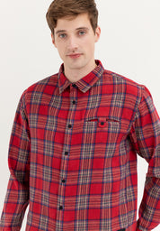 AERO Guys Plaid Long Sleeves Polo