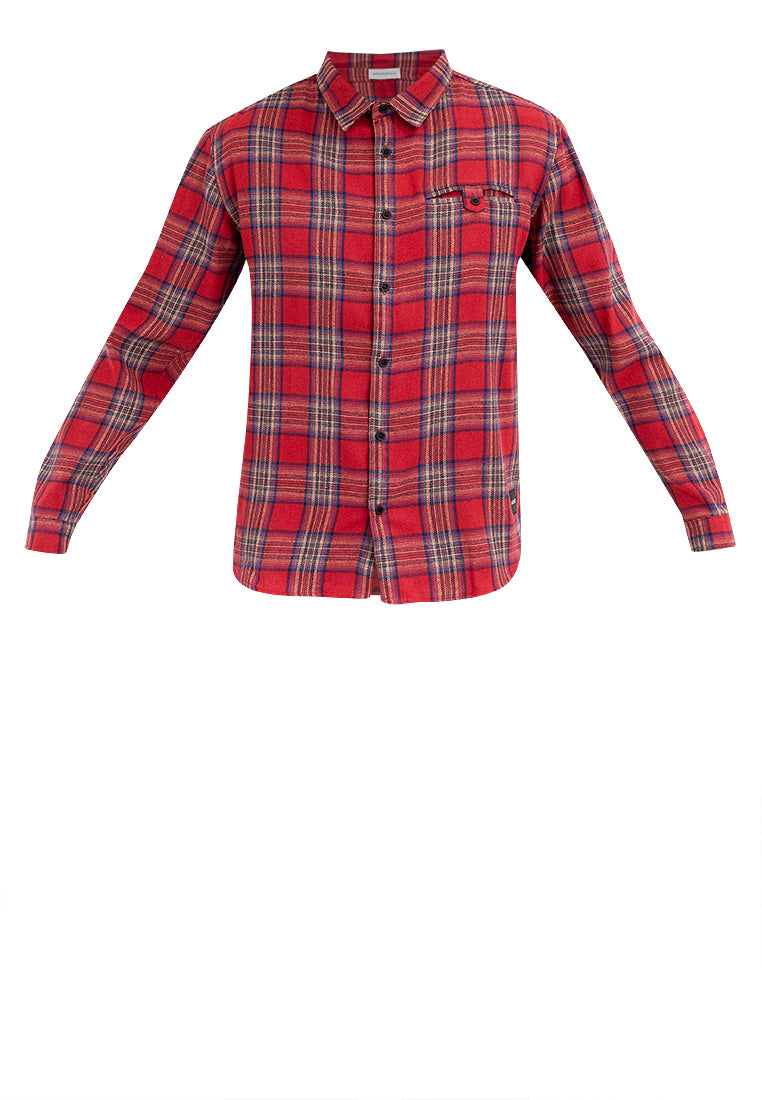 AERO Guys Plaid Long Sleeves Polo