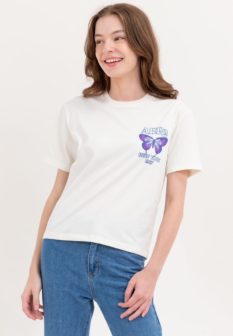 AERO NYC BUTTERFLY Girls Boyfriend Fit Tee