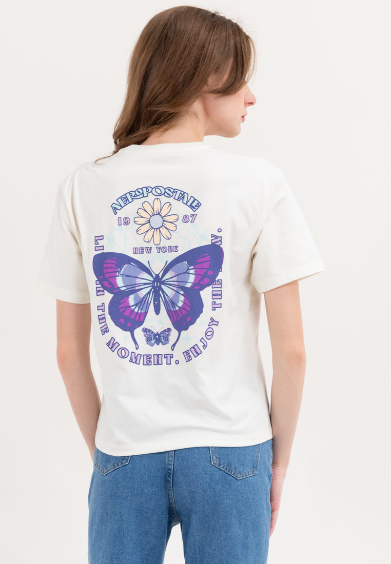 AERO NYC BUTTERFLY Girls Boyfriend Fit Tee