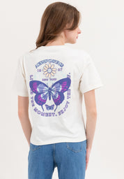 AERO NYC BUTTERFLY Girls Boyfriend Fit Tee