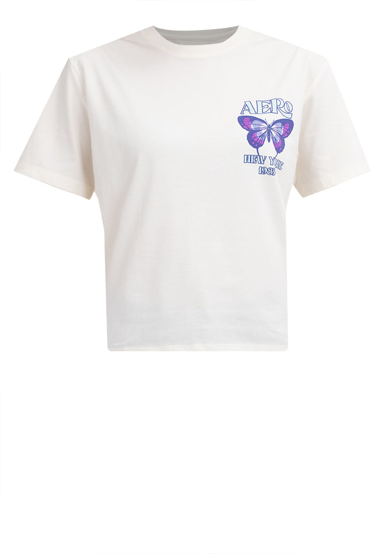 AERO NYC BUTTERFLY Girls Boyfriend Fit Tee