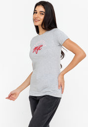 AERO Top Dye Gray NYC Girls Graphic Tee