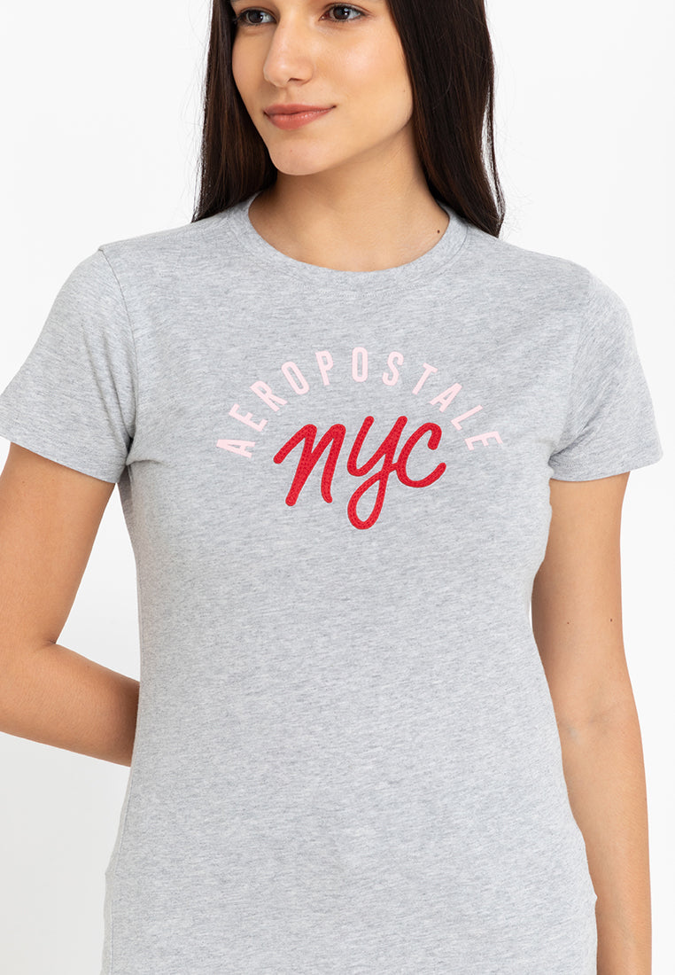 AERO Top Dye Gray NYC Girls Graphic Tee