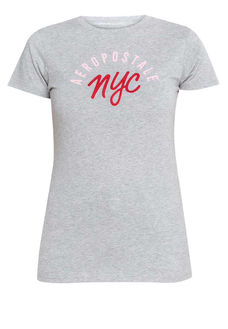 AERO Top Dye Gray NYC Girls Graphic Tee