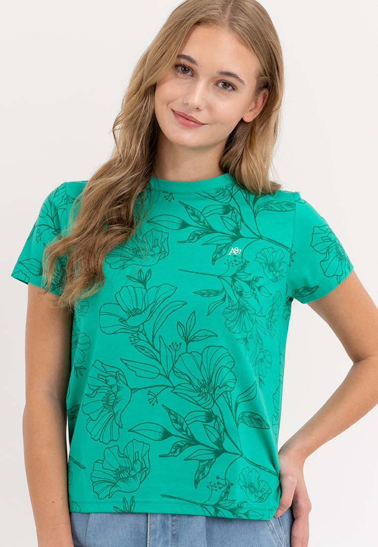 AERO AOP Simply Green Girls Tee