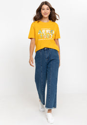 AERO Boyfriend Fit Mustard Yellow Girls Tee