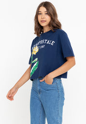 AERO Medieval Blue Est 1987 Girls Boxy Tee