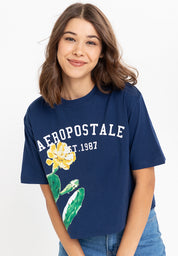 AERO Medieval Blue Est 1987 Girls Boxy Tee