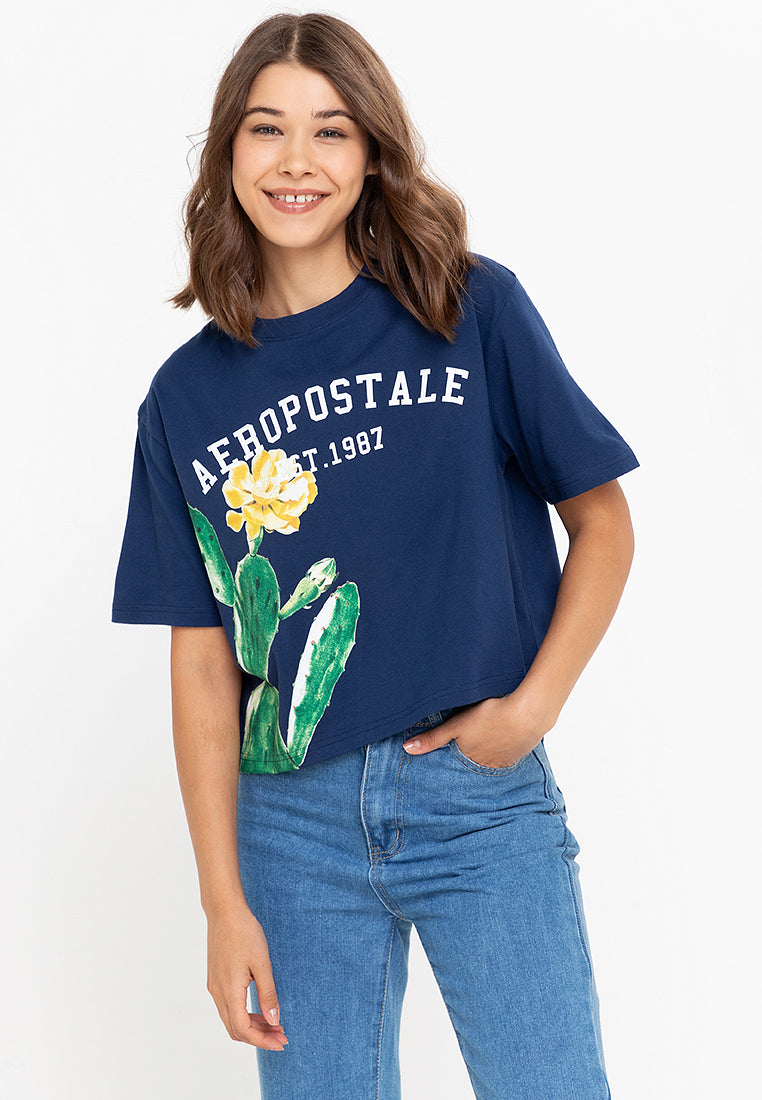 AERO Medieval Blue Est 1987 Girls Boxy Tee