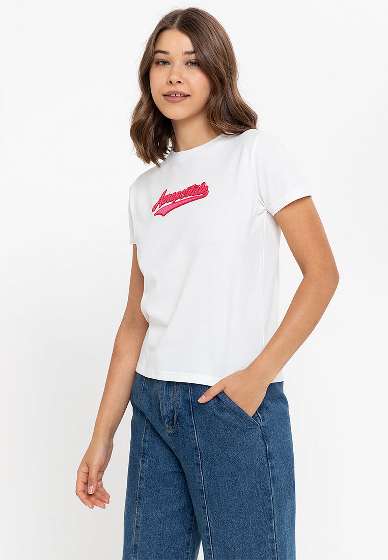 AEROPOSTALE Logo Girls Antique White Tee