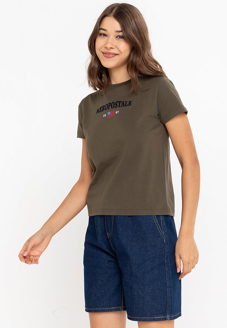 AEROPOSTALE Green Leaf Girls Tee