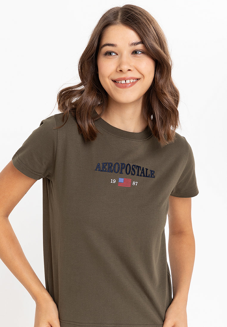 AEROPOSTALE Green Leaf Girls Tee