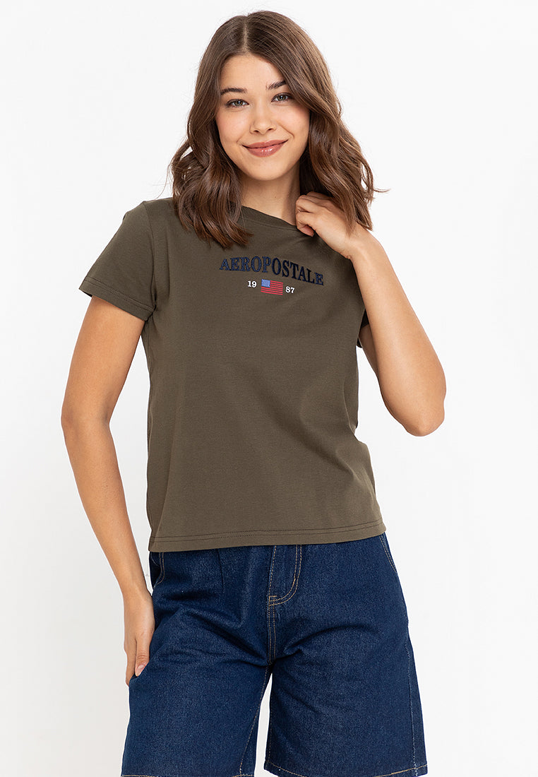 AEROPOSTALE Green Leaf Girls Tee