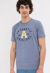 MEN'S AERO ENSIGN BLUE A APPLIQUE TEE