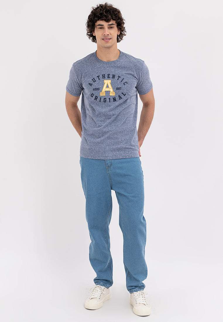 MEN'S AERO ENSIGN BLUE A APPLIQUE TEE