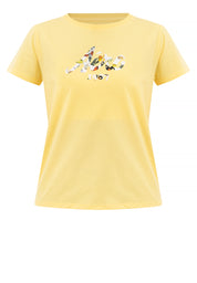 LADIES AERO LIGHT YELLOW COMFORT FIT GRAPHIC TEE