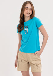 LADIES AERO MAUI BLUE COMFORT FIT GRAPHIC TEE