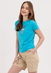 LADIES AERO MAUI BLUE COMFORT FIT GRAPHIC TEE