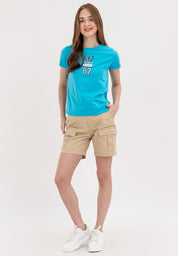 LADIES AERO MAUI BLUE COMFORT FIT GRAPHIC TEE