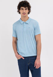 MEN'S AERO INDIGO PLEATED POLO SHIRT