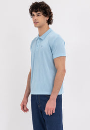 MEN'S AERO INDIGO PLEATED POLO SHIRT