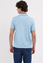 MEN'S AERO INDIGO PLEATED POLO SHIRT