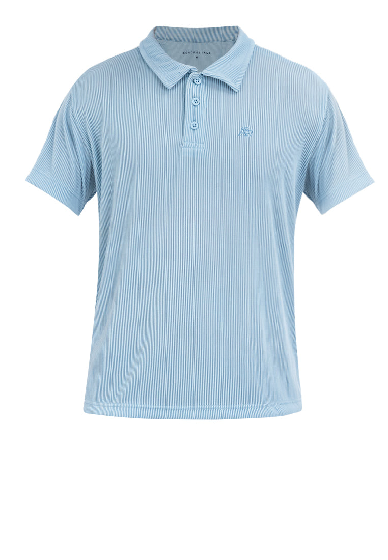 MEN'S AERO INDIGO PLEATED POLO SHIRT