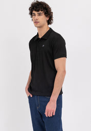 MEN'S AERO BLACK PLEATED POLO SHIRT