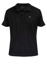 MEN'S AERO BLACK PLEATED POLO SHIRT