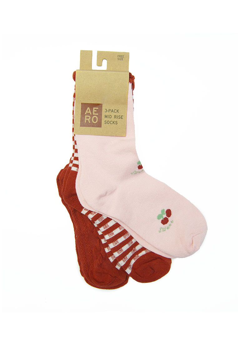 3-Pack Mid Rise Socks