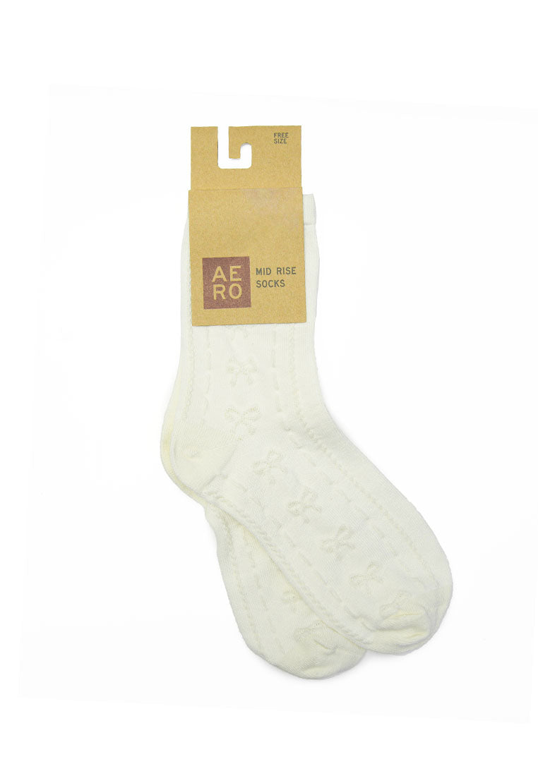 Patterned Mid Rise Socks - Ribbon