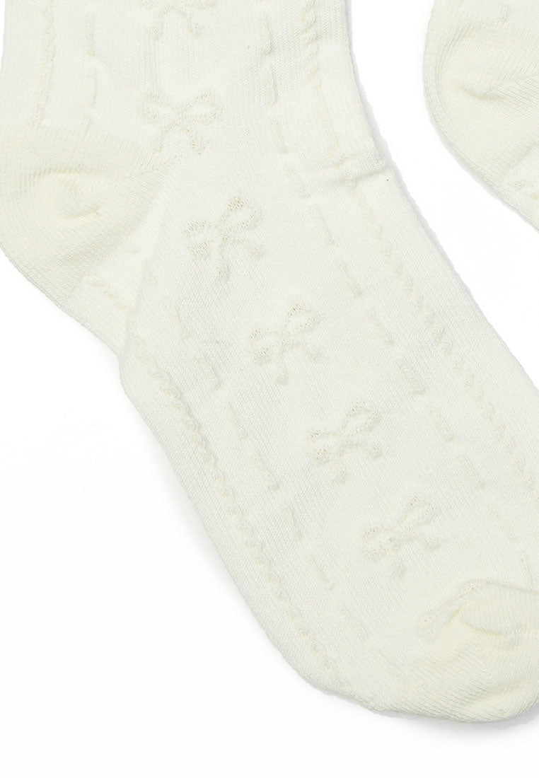 Patterned Mid Rise Socks - Ribbon