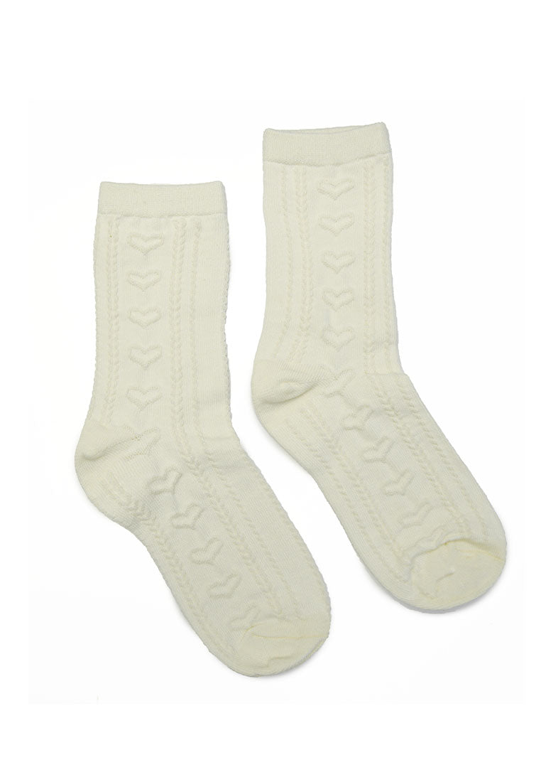 Patterned Mid Rise Socks - Heart