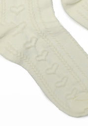 Patterned Mid Rise Socks - Heart